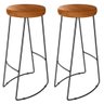 Kit 2 Banquetas Altas Aurora Estilo Industrial Base de Aço - 1