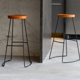 Kit 2 Banquetas Altas Aurora Estilo Industrial Base de Aço - 4