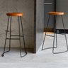 Kit 2 Banquetas Altas Aurora Estilo Industrial Base de Aço - 4