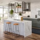 Ver imagem 3 de Kit 2 Banquetas Altas Aurora Estilo Industrial Base de Aço