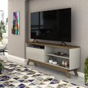 Ver imagem 1 de Rack para Tv até 42 Polegadas River 1 Porta 1 Prateleira Off White/freijó - Panorama Móveis