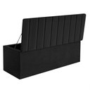 Ver imagem 3 de Calçadeora Baú Recamier Solteiro 90CM Carla Courino Preto - D A DECOR