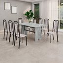 Ver imagem 1 de Conjunto Sala de Jantar com 8 Cadeiras Lara Preto/Bege