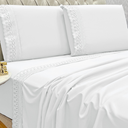 Ver imagem 1 de Conjunto Cama Casal Queen Size Lily 04 Pç Bordado 300 Fios:branco