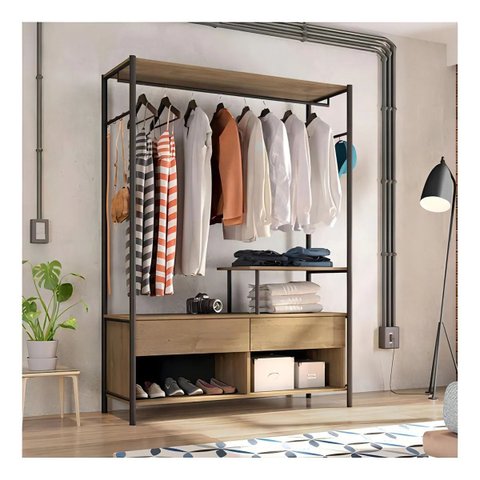 Guarda-roupa Solteiro Artefamol Barcelona Closet Preto-demolição