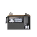 Ver imagem 4 de Gabinete de Banheiro com 2 Portas 1 Gaveta e Toalheiro 80cm Suspenso Multimóveis Crpro-BAL013 Mel/