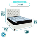 Ver imagem 3 de Cama + Box Branco e Colchão Molas Ensacadas Casal - Life Gold Paropas + Cabeceira
