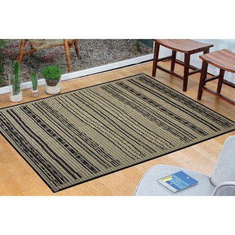 Tapete Sisal Sala Quarto 2,00x2,50 Preto S-584
