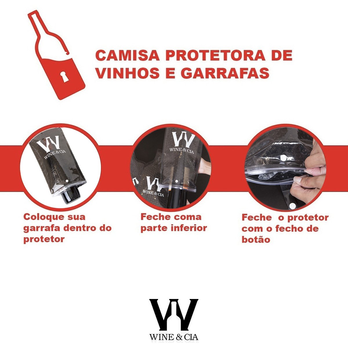 Proteger Garrafas Vinho e Bebidas Dupla Camada Fume Kit 12un - 7