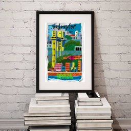 Quadro Salvador Bahia Brasil - 60x48cm:madeira Preta - 2