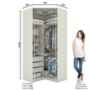 Ver imagem 2 de Guarda-roupa Closet Canto Modulado 2 Portas 3 Gavetas Seletto Henn - Areia Hp