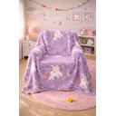Ver imagem 2 de Cobertor Manta Infantil Brilha no Escuro Unicornio Roxo 1,80x2,00cm Queninha e Macia