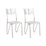 Cadeira Sala de Jantar Nápoles 2c045 Kit 2 Un Cromado/courano Branco - 1