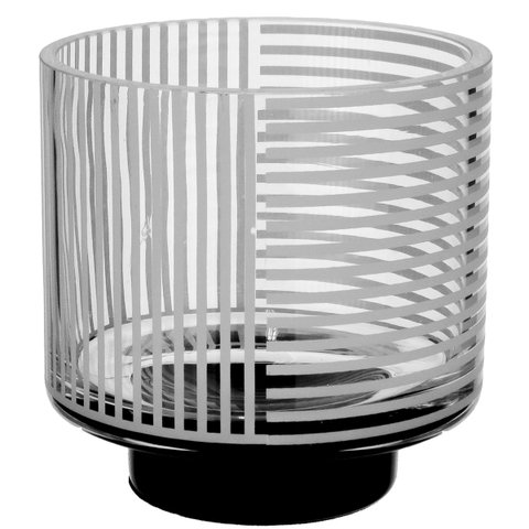 Vaso Decorativo Enfeite Casa Listras Home&co Vidro 10x10x10cm Transparente
