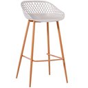 Ver imagem 3 de Kit 4 Banquetas Mônaco Clarice Alta Fratini 96 cm (altura) em Polipropileno Nude Base em Aço