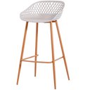 Ver imagem 2 de Kit 4 Banquetas Mônaco Clarice Alta Fratini 96 cm (altura) em Polipropileno Nude Base em Aço