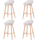 Ver imagem 1 de Kit 4 Banquetas Mônaco Clarice Alta Fratini 96 cm (altura) em Polipropileno Nude Base em Aço