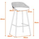 Ver imagem 7 de Kit 4 Banquetas Mônaco Clarice Alta Fratini 96 cm (altura) em Polipropileno Nude Base em Aço