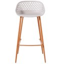 Ver imagem 4 de Kit 4 Banquetas Mônaco Clarice Alta Fratini 96 cm (altura) em Polipropileno Nude Base em Aço