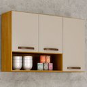 Ver imagem 2 de Armário Aéreo Cozinha Maisa 3 Portas Cinamomo/off White - Chf Móveis