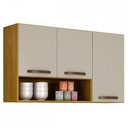 Ver imagem 1 de Armário Aéreo Cozinha Maisa 3 Portas Cinamomo/off White - Chf Móveis