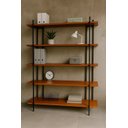 Ver imagem 6 de Estante para Escritório Home Office Balcão de Decoração 5 Prateleiras Madeira Maciça Estilo Moderno
