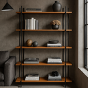 Ver imagem 7 de Estante para Escritório Home Office Balcão de Decoração 5 Prateleiras Madeira Maciça Estilo Moderno