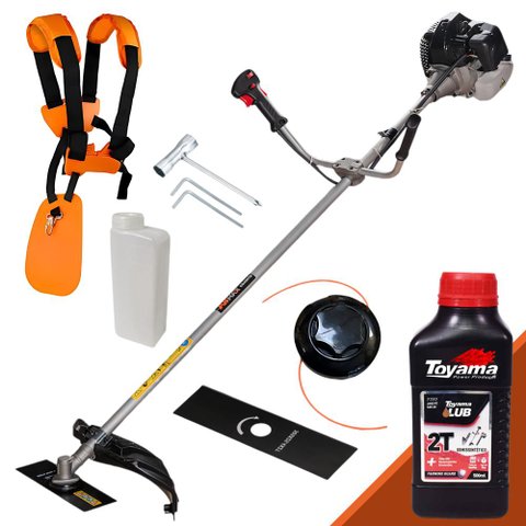 Roçadeira À Gasolina Anmax Cg430b 43cc 1,7hp de Potência 12.000rpm + Óleo Toyama 2 Tempos