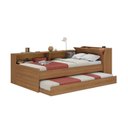 Ver imagem 4 de Cama Solteiro com Nicho e Cama Auxiliar Aria Marrom/Nogal
