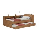 Ver imagem 2 de Cama Solteiro com Nicho e Cama Auxiliar Aria Marrom/Nogal
