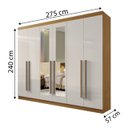 Ver imagem 2 de Guarda-roupa Casal com Espelho, 6 Portas e 6 Gavetas da Vinci Plus D'doro Móveis - Cinamomo Off D'