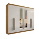 Ver imagem 1 de Guarda-roupa Casal com Espelho, 6 Portas e 6 Gavetas da Vinci Plus D'doro Móveis - Cinamomo Off D'