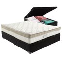 Ver imagem 1 de Cama Box com Baú Bege e Colchão Casal King Best Anjos Cor:preto