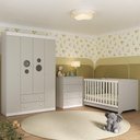 Ver imagem 1 de Quarto de Bebê Completo com Berço Americano 3 em 1 Pirulito Multimóveis Mp4617 Branco/off White
