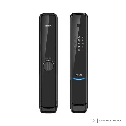 Fechadura Digital Philips Alpha VP-5 com vídeo porteiro, maçaneta Push Pull e Aplicativo