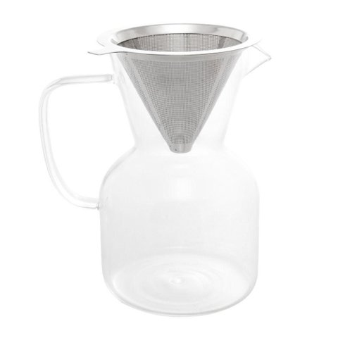 Cafeteira de Vidro Borossilicato 800 Ml Filtro de Aço Inox Lyor