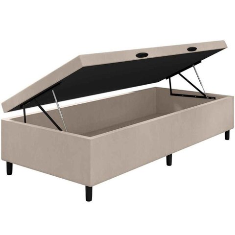 Cama Box Baú Solteiro Pistão Á Gás 88x188x42 Premium