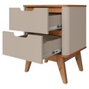 Ver imagem 3 de Kit 2 Mesa de Cabeceira 2 Gavetas Pes Madeira 50 cm Vicenza Off White Cedro Dcasa