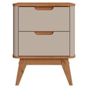 Ver imagem 5 de Kit 2 Mesa de Cabeceira 2 Gavetas Pes Madeira 50 cm Vicenza Off White Cedro Dcasa