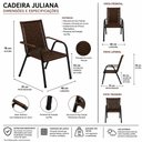 Ver imagem 6 de Kit 2 Cadeiras Área Externa Varanda Jardim Juliana Junco Sintético:Tabaco