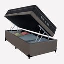 Ver imagem 1 de Cama Box Baú Solteiro Royal Air com Colchão Molas Ensacadas Suede Cinza Royal