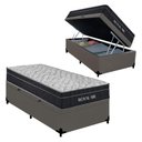 Ver imagem 2 de Cama Box Baú Solteiro Royal Air com Colchão Molas Ensacadas Suede Cinza Royal