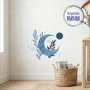 Ver imagem 1 de Adesivo Floral Boho Azul Estilo Nórdico 80x68 Minimalista Mod.05