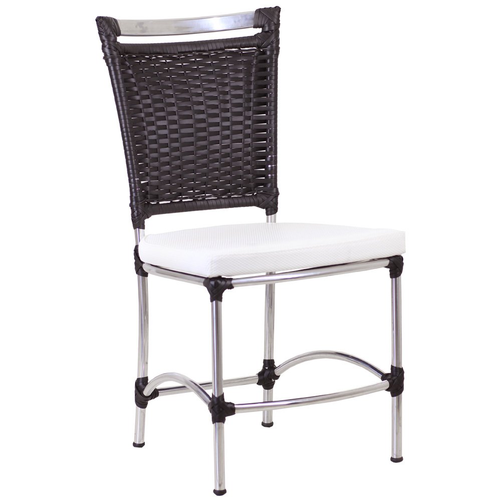 Cadeira em Alumínio e Fibra Sintética JK para Cozinha, Edícula - Tabaco - 1