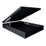 Cama Box Baú Casal Bipartido Sintético Preto 38x138x188 - 1