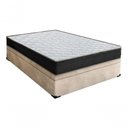Ver imagem 2 de Cama Box com Baú Casal Pistão a Gás Colchão Molas Bonnel Suede Bege 138cm
