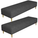 Ver imagem 1 de Kit 02 Puffs Decorativo Sala de Estar Bali W01 Pés Palito 210x60cm Linho Cinza Escuro - Lyam Decor