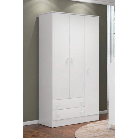 Guarda-Roupa Infantil 3 Portas 2 Gavetas Doce Sonho Qmovi