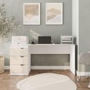 Ver imagem 1 de Mesa Escrivaninha Porto Escritório 3 Gavetas 163x77cm Creme/Branco 250685