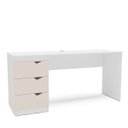 Ver imagem 2 de Mesa Escrivaninha Porto Escritório 3 Gavetas 163x77cm Creme/Branco 250685